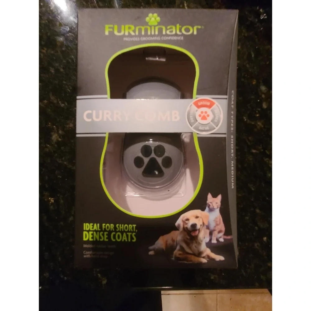 FURminator Anti-Microbial Curry Comb Grooming Pet Brush Removes Dust Loose Hair